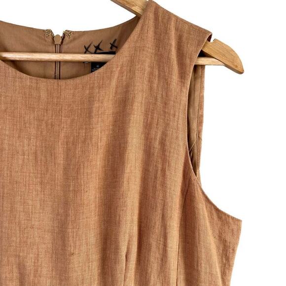 Ann Taylor Linen Sleeveless Sheath Dress with‎ Pockets in Tan, Size 6 - Picture 5 of 11